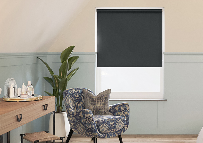 Florenza (Blackout), Shadow Black - Motorised Roller Blind - Image 3